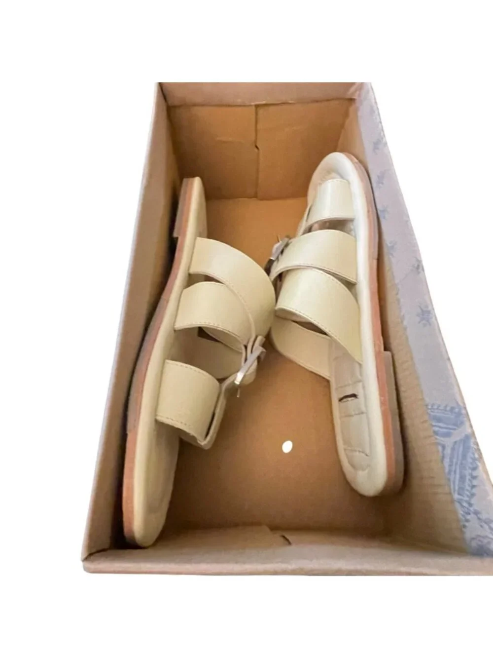 Free People Sloan Buckle Sandals Buttermilk Shoes Size 8 NEW
